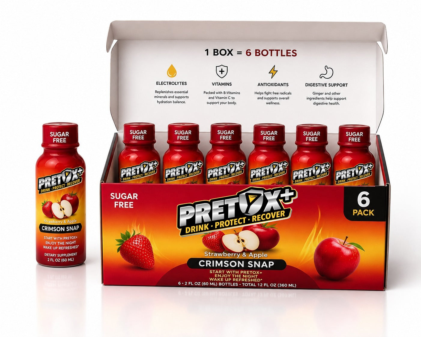 PretoxPlus Pre-Alcohol & Hangover Prevention Drink (6-Pack)